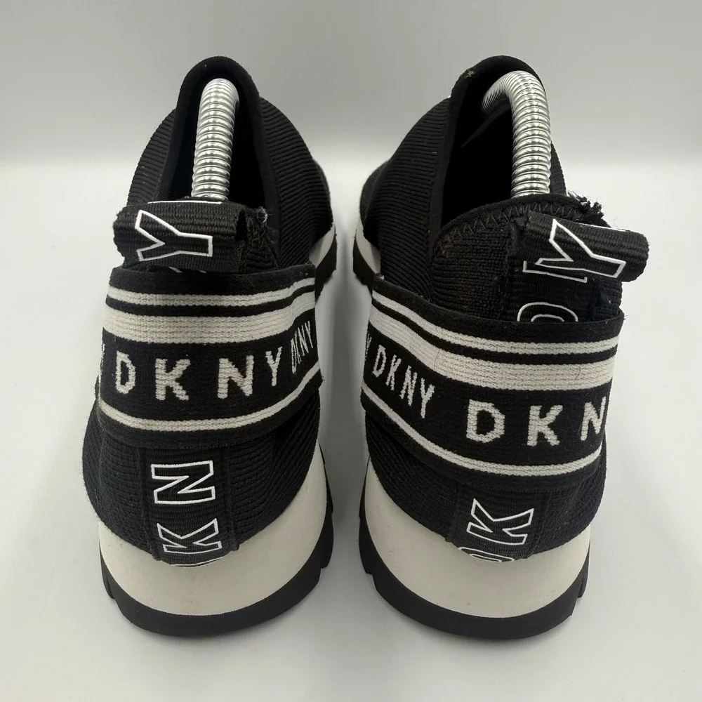 DKNY K1965369 Women's Size 10M Slip On‎ Sock Sneakers Logo Knit Black